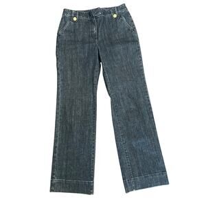 Talbots Wide Leg Jean Stretch Moonlit Wash Size 8